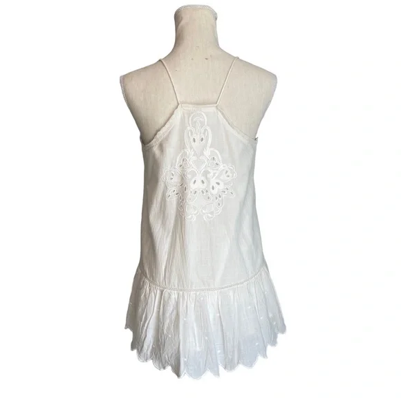 Anthropologie Letmebe Embroidered Eyelet Lace Peplum White Tunic NWT Size 4 - Picture 7 of 16